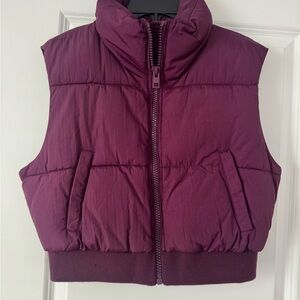 Garage Magenta Crop Puffer Vest